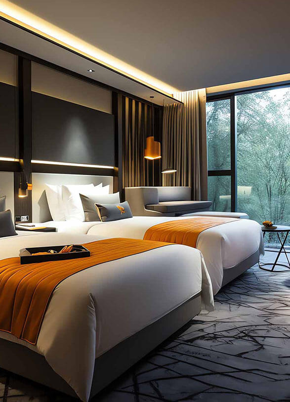 Guest room with twin beds